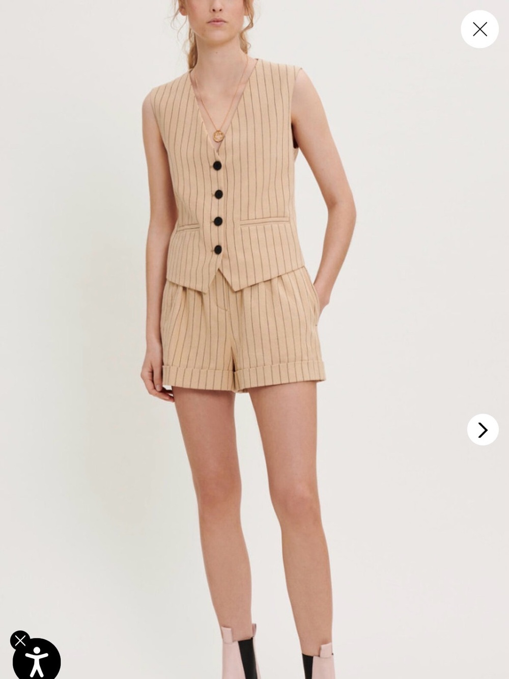 Maje Maje Vilatex Cotton Blend vest and shorts | set size 42